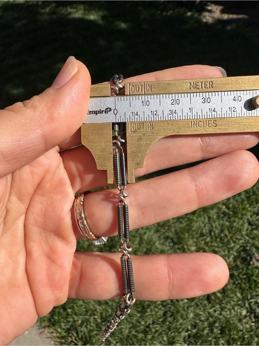 Antique Silver Niello Bar Link Watch Chain/Watchchain - 17.25” - Picture 6 of 10